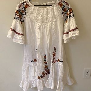 Free People Embroidered Mini Dress